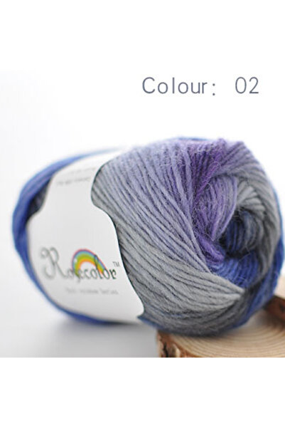 Choice 02 100% Wool Yarn Rainbow Color for Hand Knitting Crochet Plush Thickn...
