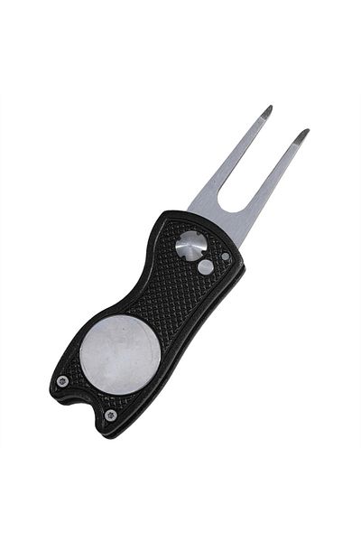 Choice black Foldable Golf Divot Repair Tool with Golf Ball Tool Pitch Groove Cleaner Golf Accessories Putt