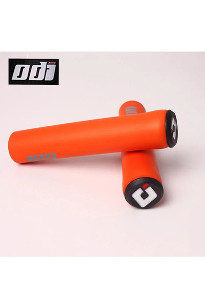 Choice غطاء مقود دراجة ODI-2 برتقالي من قطعتين من السيليكون لمقبض دراجة ODI M...