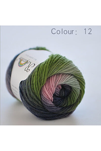 Choice 12 100% Wool Yarn Rainbow Color for Hand Knitting Crochet Plush Thickn...