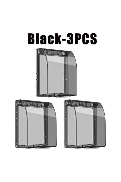 Choice أسود - 3 قطع من مقبس الحائط العالمي 86 نوع صندوق مقاوم للماء لوحة شفافة غطاء حماية المفتاح Ho