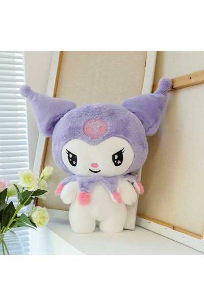 Miniso 25CM PURPLE 25/55/70cm Sanrio Cartoon Giant Kuromi Melody Stuffed Plush Toys Kawaii Room Decor Sofa