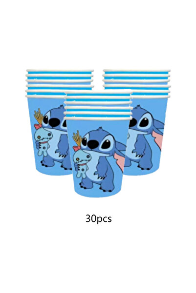 Miniso 30pcs 10/20/30/40pcs Disney Stitch Party Supplies，Paper cups for Stitch Birthday Party Decorations，S