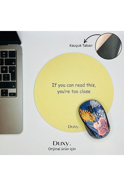 Duxy Rubber Mouse Pad with Spirograph, 19 Cm, Non-Slip Base, Comfortable and Soft Mousepad for Home Office and Gaming