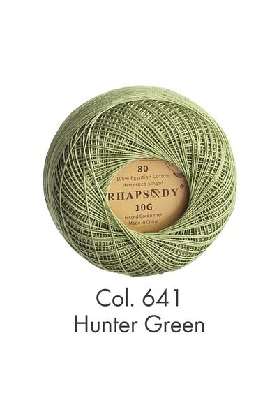 Choice 641 Hunter Green Rhapsody Premium Size 80 Cotton Crochet Thread 100% Egyptian Mercerized Singed 13 C