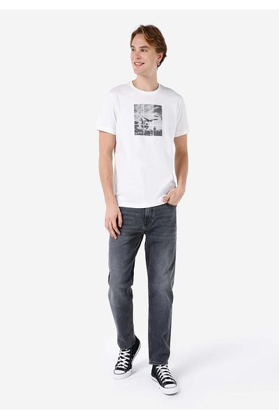 Colin's Loose Straight Fit Mid Waist Straight Leg Men's Gray Jean Trousers