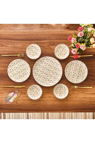 MATMEL Kitchen Ceramic 12 Piece Floral Breakfast Set - Colorful
