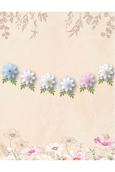 Öztürkpartievi ХАРТИЕНО ЗНАМЕ С ЦВЕТЕН МОТИВ И ПОМПОН 6 БРОЯ