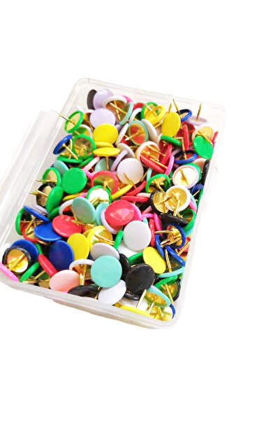 Choice6 دبابيس إبهام مستديرة من البلاستيك والمعدن، 100 قطعة، ألوان متنوعة، لل...