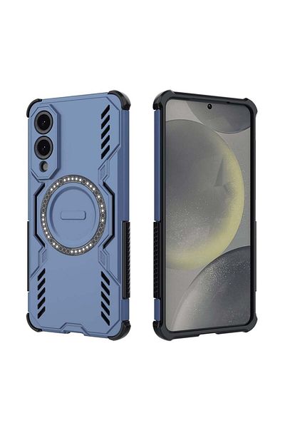 SKYDDAR INNOVATION Husă pentru Samsung Galaxy S25 Edge, ArmorMag, Magsafe, set de autocolante, albastră