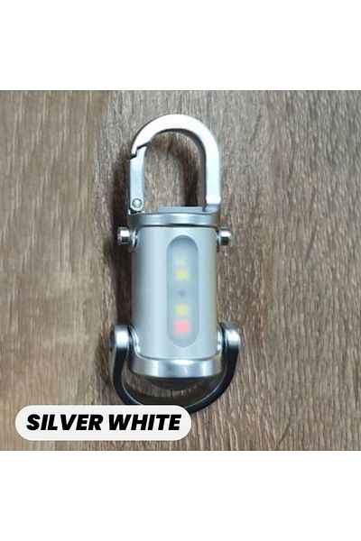 Choice Silver White COB Work Light 1200LM Super Bright Mini Keychain Flashlight Waterproof TYPE-C Rechargea