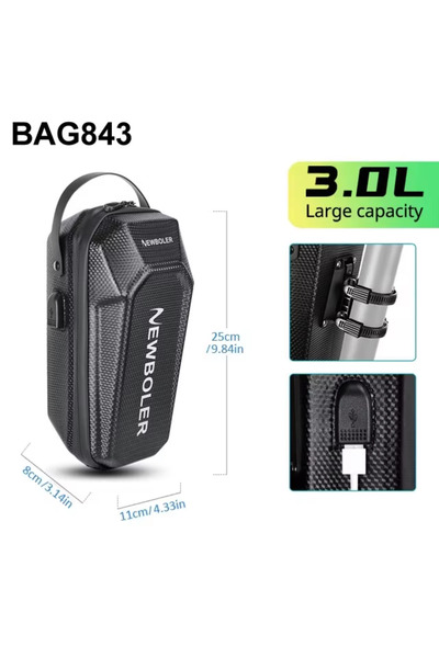 Choice1 BAG843-3L NEWBOLER 3L/5L Electric Scooter Front Bag With USB Port Wat...
