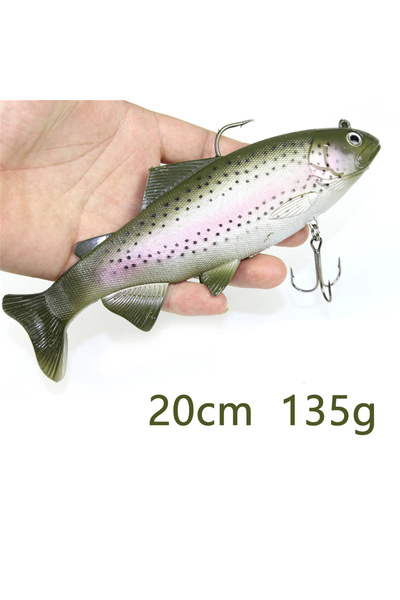 Choice طُعم صناعي متذبذب S 20 سم 135 جرام، مقاس كبير 20/30 سم، طُعم صيد بحري ناعم محاكي للسباحة، كرنك