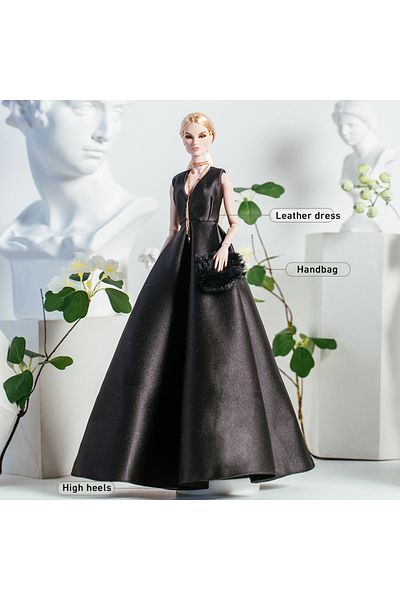 Choice Not included doll Black elegance-B 32cm Supermodel Doll Clothes Suit European Fashion Black Romantic