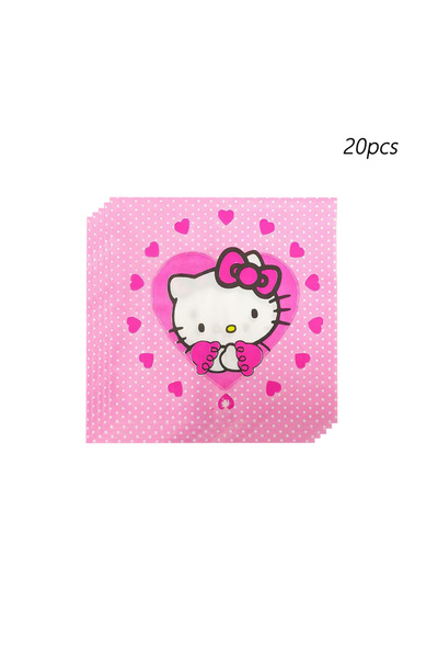 Miniso 20pcs napkins Sanrio Hello Kitty Party Supplies,included Plates，Napkins，Tablecloth，Paper cups for He