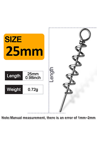 Choice مقاس 2 9KM 50 قطعة طُعم صيد ناعم بنابض لولبي برغي قفل مركز الصيد برغي ...