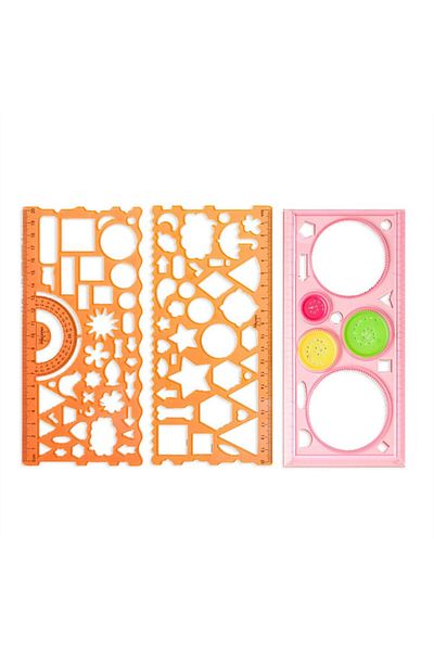 Choice Orange Geometry Drawing Stencils Set Painting Template Art Crafts Creative Kids Educational Toy Vari