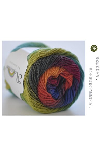 Choice 08 100% Wool Yarn Rainbow Color for Hand Knitting Crochet Plush Thickn...