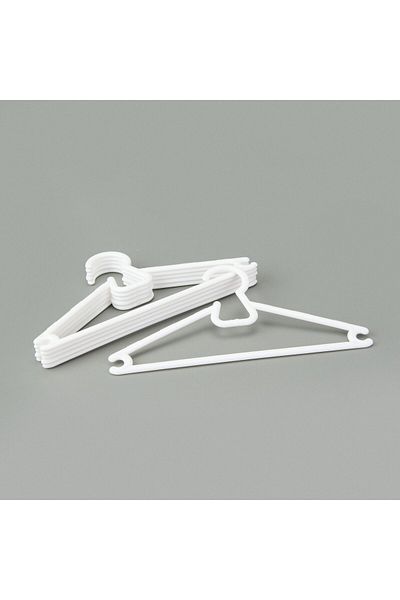 MATMEL 6-Piece Children's Plastic Clothes Hanger - White