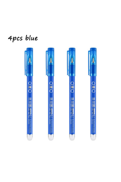 Choice 4 قطع (أزرق) 4 قطع أقلام قابلة للمسح بالحرارة 0.7 مم، رأس رصاصة، قلم ج...