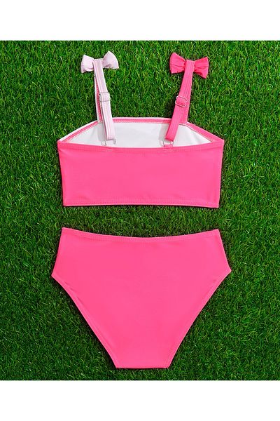 SAPS Solid Ombre Two Piece Swimsuit - Fuchsia/White