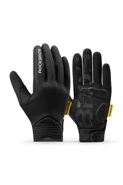 ROCKBROS قفازات M MT025-1 للحفاظ على دفء الدراجات بأصابع كاملة للرجال للشتاء ...