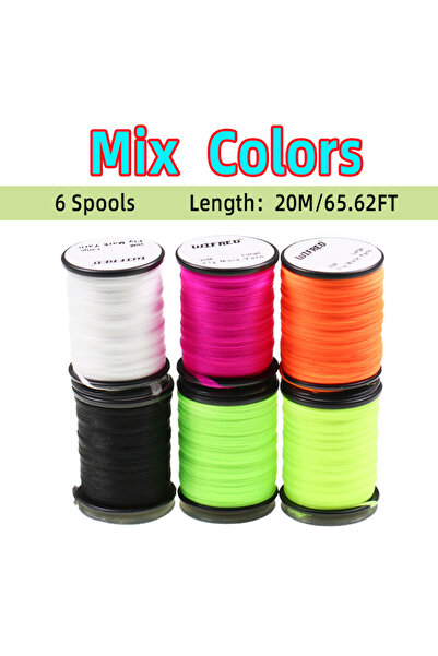 Choice 6 بكرات مزيج الألوان 20 متر/بكرة خيط Fly Mark متوفر 6 ألوان من البولي ...