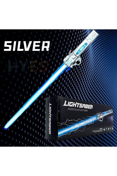 Choice سيف ضوئي فضي قابل للسحب، سيف ليزر دوار بالإصبع، وميض مضيء، صوت، قوة تأثيرية، مبارزات با