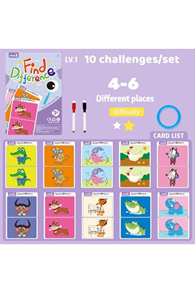 choice2 LEVEL 1 Find the Difference Game Concentration Training Set 10 Sheets...