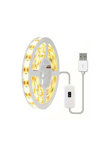 Choice شريط إضاءة LED USB أبيض دافئ بطول 3 أمتار مزود بمستشعر مسح يدوي 60 مصب...