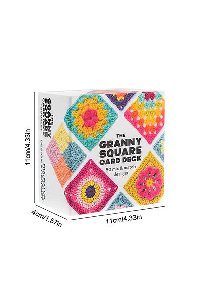APWIKOGER MULTI DIY Knitted Pattern Cards Set 50 Mix & Matchs Designs Crochet Cards Granny Square Card Deck fo