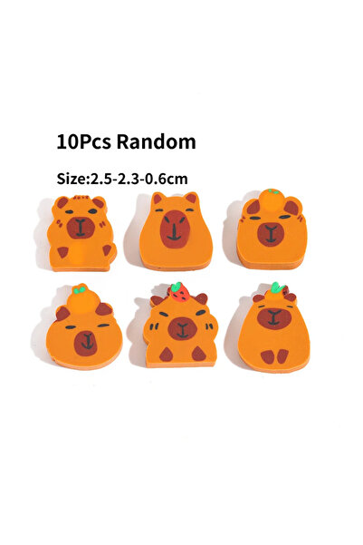 Choice 10 قطع عشوائية 10 قطع/مجموعة ممحاة قلم رصاص على شكل حيوان كرتوني إبداعي لطيف من الكابيبارا ممحاة مطاطية للقطع