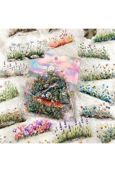 Choice1 رمادي فاتح، 20 قطعة من النباتات والزهور والملصقات ومواد الديكور للمنا...