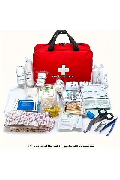 Choice Red First Aid Kit - Home, Auto, Outdoors - Emergency Preparedness, Disaster Prepardness, Everyday Pr