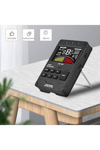 Choice black AROMA AMT-600 Tuner & Metronome & Tone Generator 3-in-1 Rechargeable 2.5-inch Color LCD Guitar