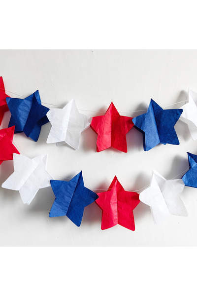 Choice M MULTI 1PCX3Meter Red Blue White Paper Garland Fourth of July USA America Independent Day Celebrati