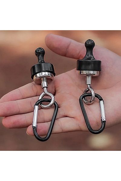 Choice Black 2pcs Outdoor Magnetic Hook Camping Equipment Multifunction Tent Canopy Hooks D Type Strong Mag