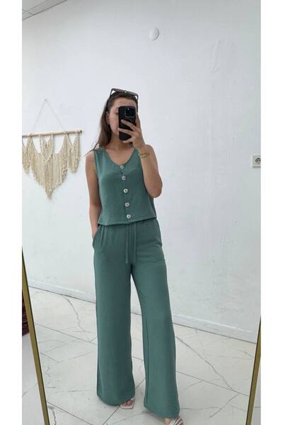 Maison La Femme Women's Buttoned Vest Pants Suit