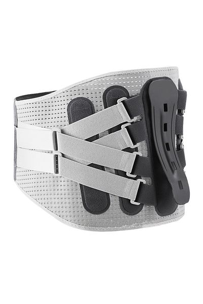 Choice XL Gray Back Brace with 8 Support Belts, Lower Back Support with Large Area Aluminum Support, Waist