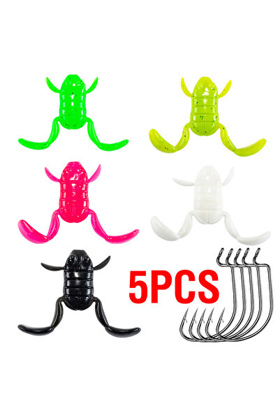 Choice 5 جرام هانس 5 قطع طُعم صيد ضفدع ناعم 5/10 جرام طُعم صيد عائم من السيلي...