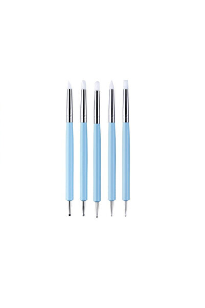 Choice 5 قطع من أدوات نحت الطين السيليكوني لفرشاة النمذجة وتنقيط فن الأظافر و...