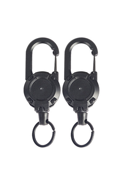 Choice خطافان أسودان، 1/2 قطعة، سلسلة مفاتيح قابلة للسحب، مضادة للسرقة، معدني...