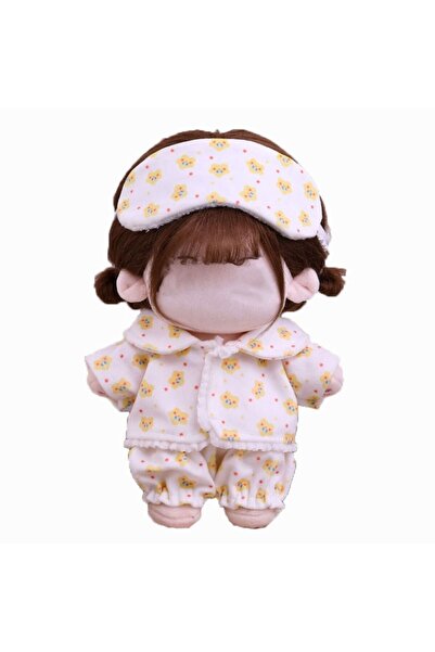 Choice بيجامة دمية صفراء مقاس 20 سم، بدلة تصوير، قميص، شورت، رقعة، ملابس دمية...