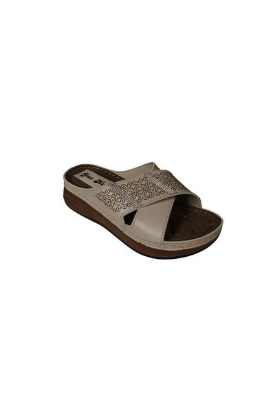 Yaz Kış Ayakkabı Yazkiş Women's Black Skin Cross Strap Stone Sole Comfortable Comfortable Sole Slippers