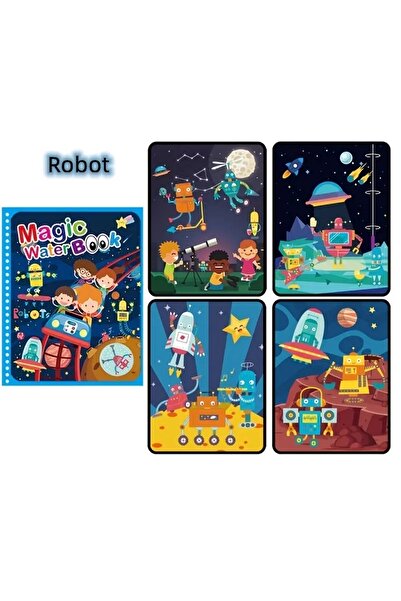 Choice كتاب رسم سحري بالألوان المائية باللون الأسود قابل لإعادة الاستخدام للأ...