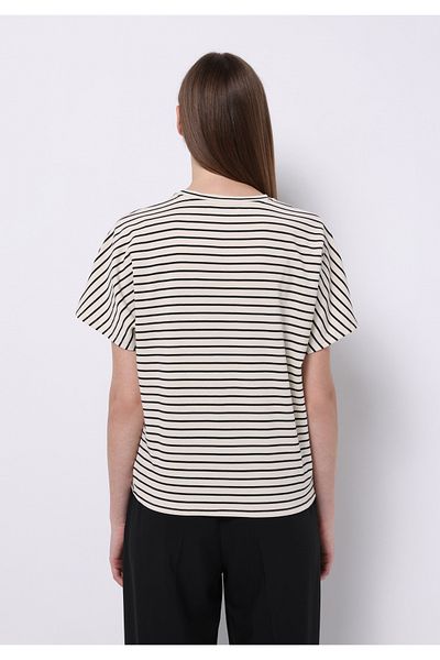 Colin's Tricou cu mânecă scurtă ecru pentru femei, cu gât rotund, cu linie dreaptă