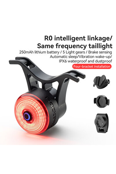 ROCKBROS 24120010001 Bike Light Brake Light sense Vibration sensing R0 Tailli...