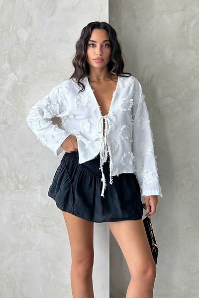 MD trend Γυναικείο κιμονό με φούντες