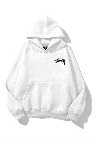 Trendiz Unisex Stüssy Zar Φούτερ Λευκό