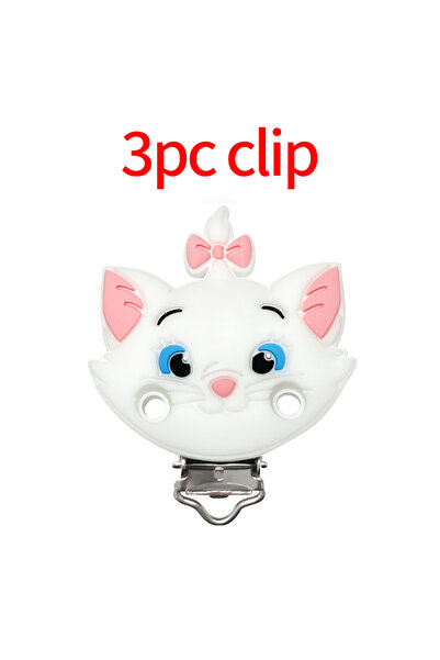 Choice6 3 قطع مشبك 1/3/10 قطع ديزني سيليكون ماري كات سيليكون مشبك مصاصة حبة ا...